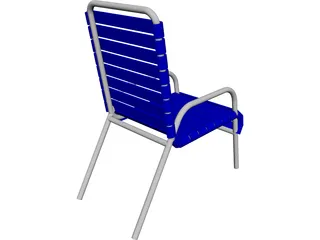 Beach Chair with Slats CAD 3D Model
