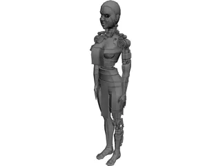 Female Cyborg 3D Model