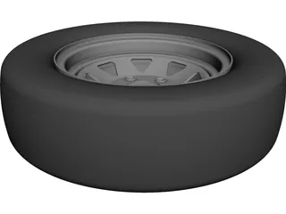 Trailer Wheel 14 Inch CAD 3D Model