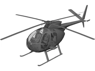 Hughes OH-6A Cayuse 3D Model