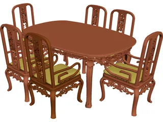 Table Dinner Home Style 3D Model