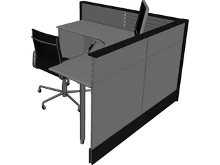 Office Cubicle 3D Model