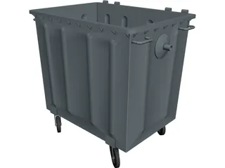 Trash Bins 1000 lt CAD 3D Model