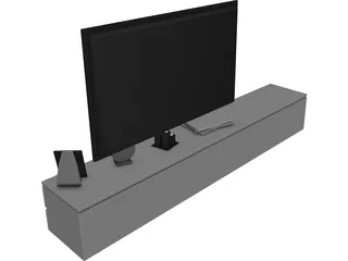 TV Stand Low 3D Model 3D Preview
