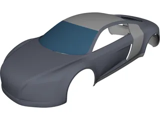 Audi R8 Body CAD 3D Model