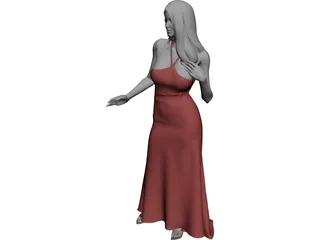 Woman in Wedding Dress 3D Model