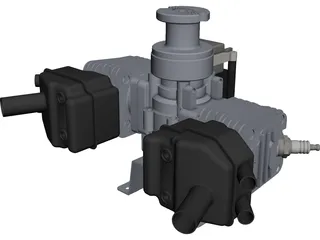 Zenoah G80 Twin Engine CAD 3D Model
