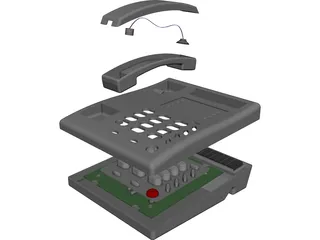 Telephone CAD 3D Model