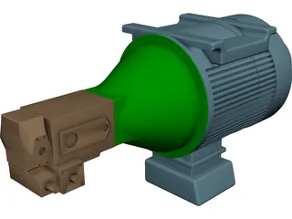 Motor Bellhousing Coupling Pump CAD 3D Model