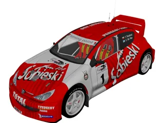 Peugeot 206 WRC 3D Model