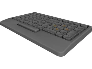 Abbreviated Left Hand Keyboard CAD 3D Model