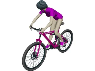 Woman on Bicycle 3D Model