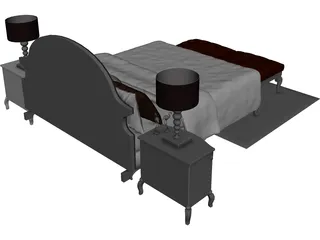 Fancy Bed King Size 3D Model