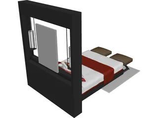 Bed Fancy Design King Size 3D Model