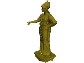 Classical Relief Statue 3D Model