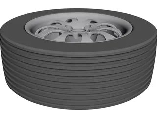 Tyre and Rim 3D Model