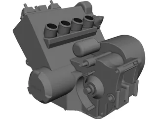 Honda CBR600RR Engine CAD 3D Model