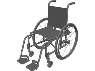 Wheelchair Foldable 3D Model 3D Preview