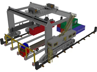 Container Loader Port 3D Model