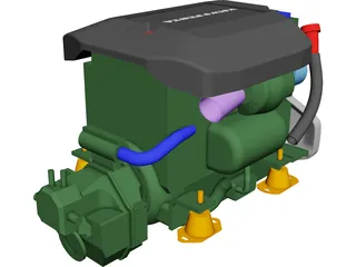 Volvo Penta D3 Marine Engine CAD 3D Model
