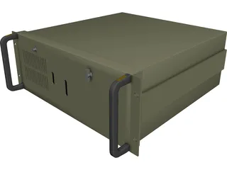 Rackmounted Computer with Motherboard CAD 3D Model