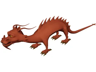 Asian Fire Dragon 3D Model