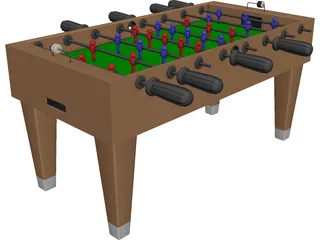 Foosball Table 3D Model 3D Preview