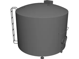 Milk Silo CAD 3D Model