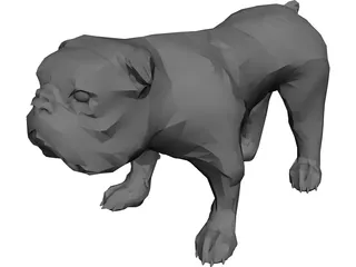 Dog Bulldog 3D Model