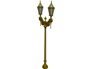 Old French Urban Light 3D Model