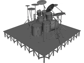 Drum Kit Big 3D Model 3D Preview