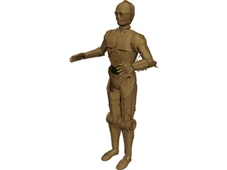 Star Wars C3PO Robot 3D Model 3D Preview