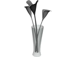 Flowers In Glass 3D Model