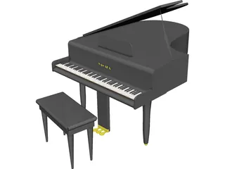 Grand Piano 3D Model - 3DCADBrowser