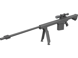 Barret Sniper Rifle 3D Model