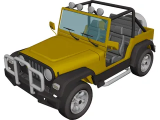 Jeep Wrangler (1995) 3D Model 3D Preview