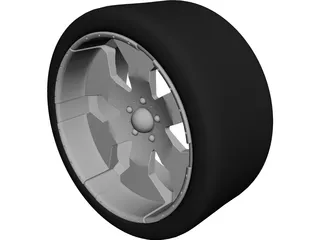 Rim 23 Inch Sportrux Sicker 6 with Tire 3D Model