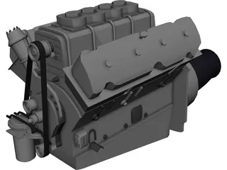 Engine Race Block Supercharged 3D Model