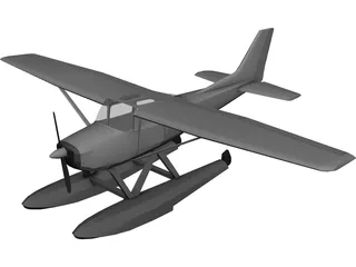 Cessna 172 Sea Plane 3D Model