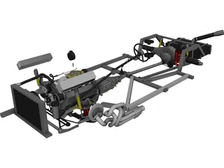 Chassis [+V8 Engine] 3D Model 3D Preview