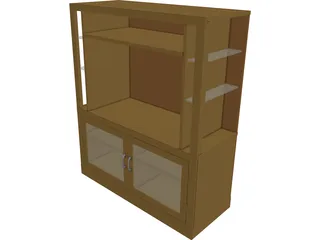 Entertainment Center [+Glass Shelves] 3D Model