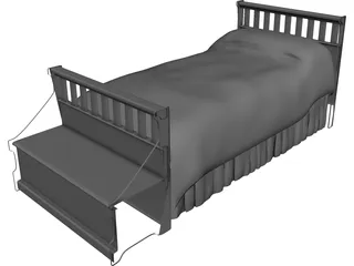 Bed Childs [+Headboard and Chest] 3D Model 3D Preview