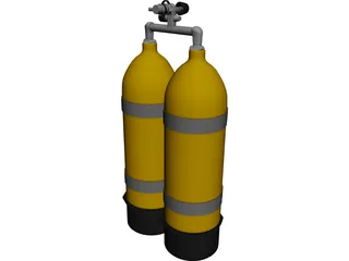 Twin Diving Tanks 3D Model