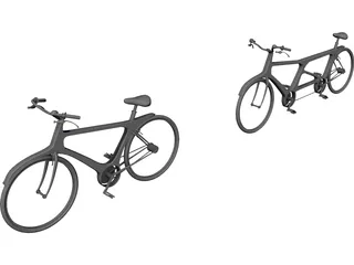 Modern Single and Tandem Bicycles 3D Model