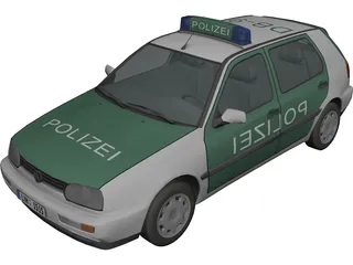 Volkswagen Golf III Polizei 3D Model