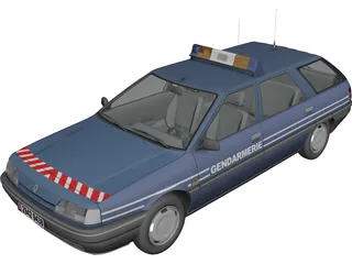 Renault 21 Nevada Gendarmerie 3D Model 3D Preview