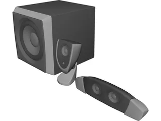 Sound System 2+1 3D Model 3D Preview