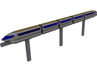 Monorail Train CAD 3D Model