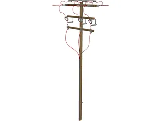 Electrical Pole CAD 3D Model