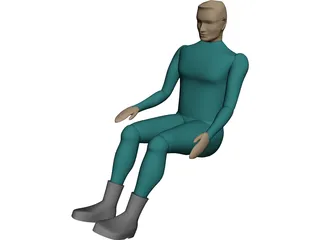 Pilot Sitting 3D Model